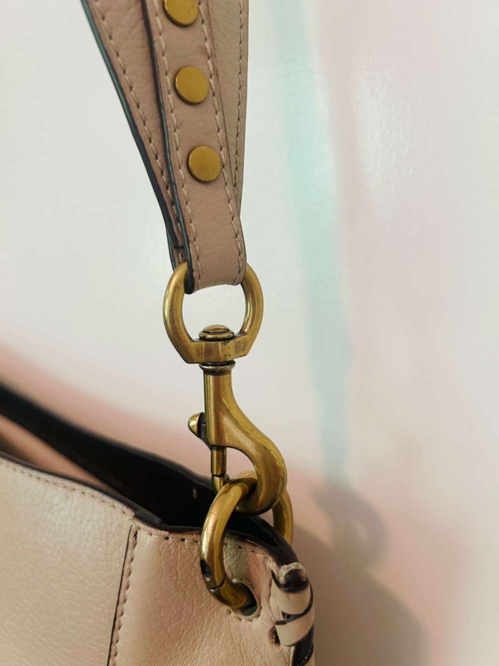 Isabel Marant Oskan Leather Bag – Beige Whipstitched - Picture 5 of 7